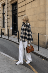 Relaxed Fit Plaid Long Sleeve Blouse