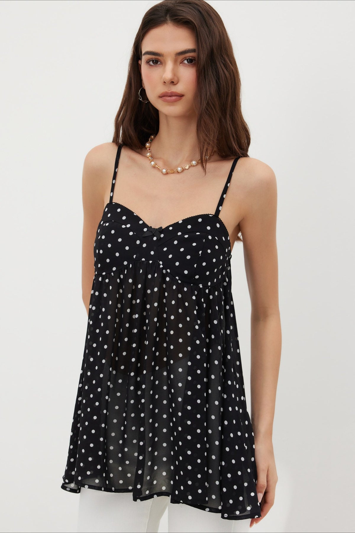 Leopard Chiffon Ruffle Cami Top