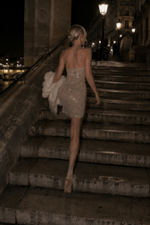 Rhinestone Halter Party Mini Dress