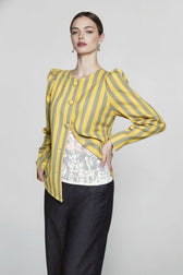 Versatile Stripe Puff Blouse