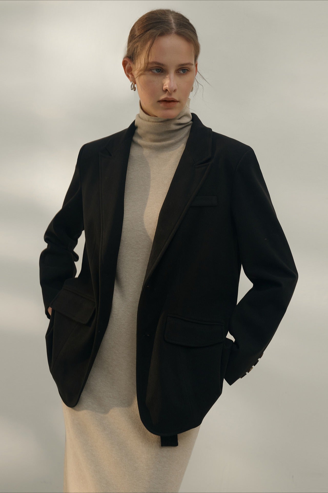 Vintage Inspired Solid Notch Lapel Blazer
