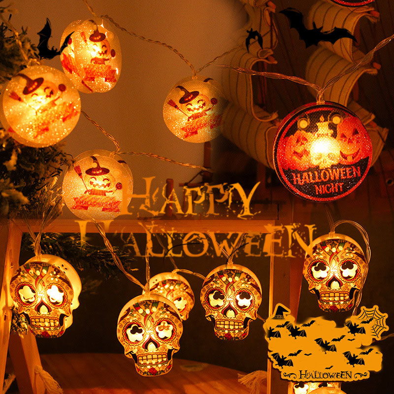Halloween Skull Light String Decoration Light 10 LED Lights For Halloween Party, Yard, Haunted House Decorations