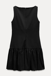 Solid Velvet Bow Embellished Sleeveless Mini Dress - View 14