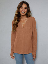 High-Low with Top Dropped Waffle-Knit Shoulder