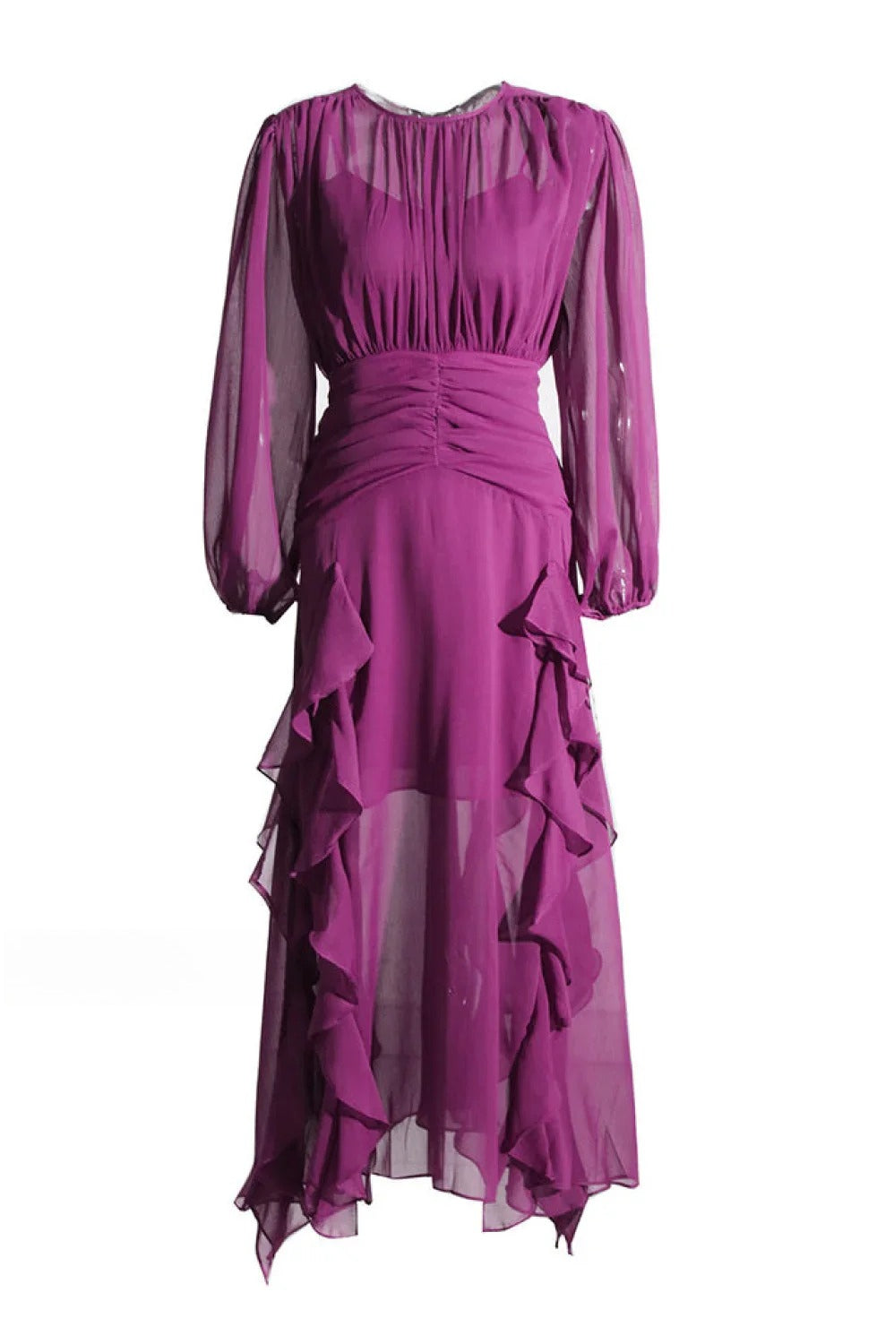 Leonie Ballon Stylish Long-Sleeved Maxi Dress