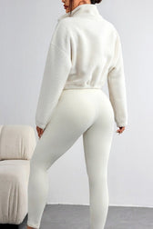 Fleece Hoodie Yoga Pants Activewear Set