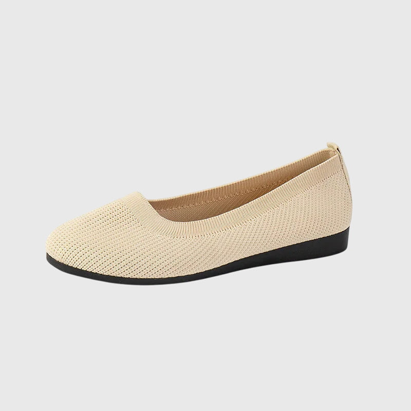 Round Toe Slip On Knit Ballet Flats