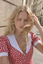 French Vintage Collared Puff Sleeve Floral Mini Dress