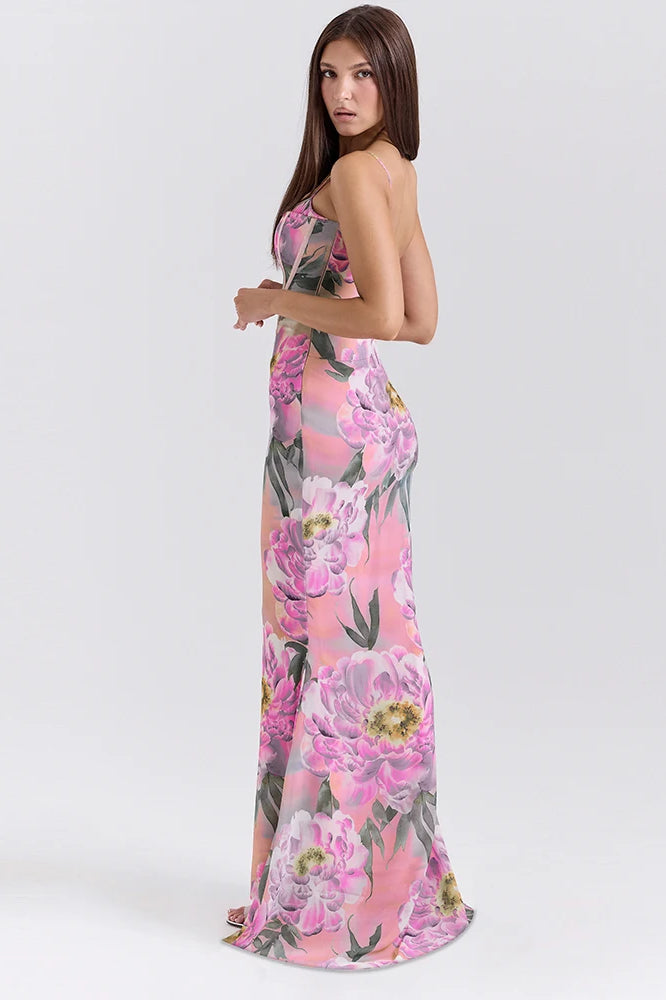 Cutenew Aesthetic Printed Women Maxi Dress