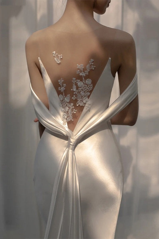 Satin Mermaid Sweetheart Wedding Dress