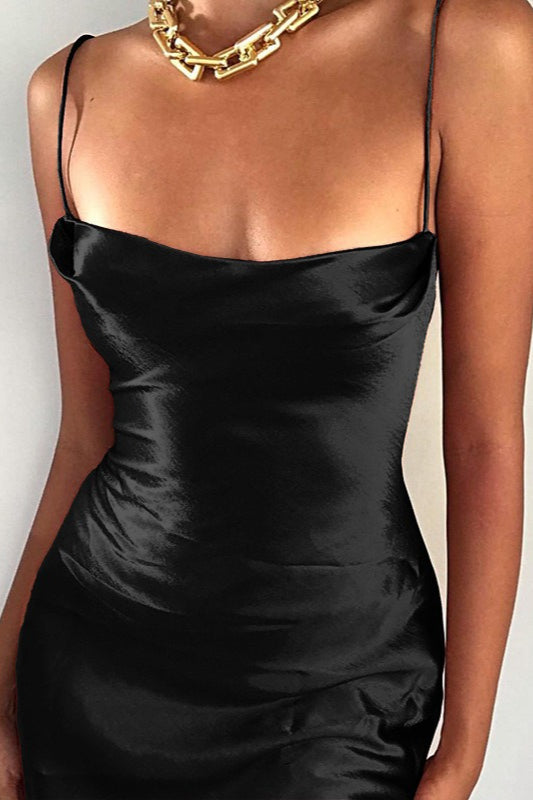 Satin Cami Bodycon Elegant Silk Dress 4
