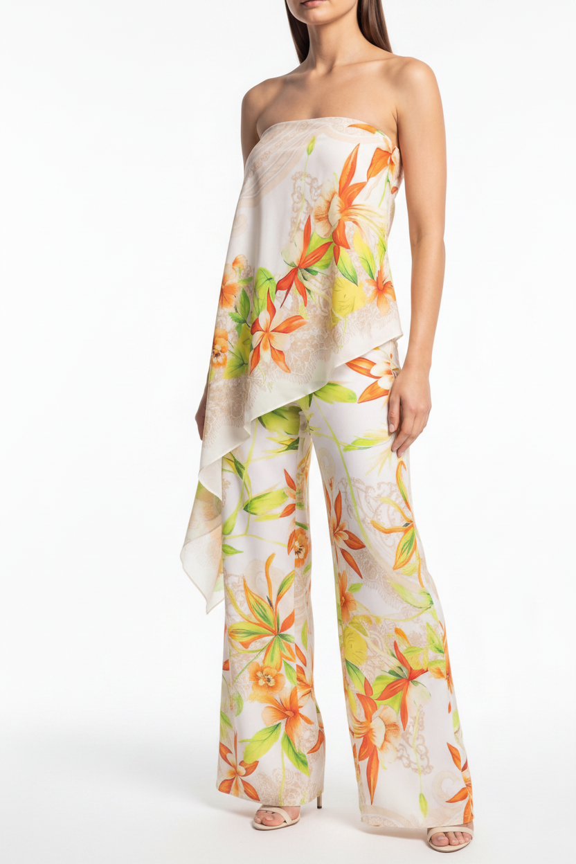 Elegant Tropical Floral Jumpsuit for Women - Lightweight & Comfortable