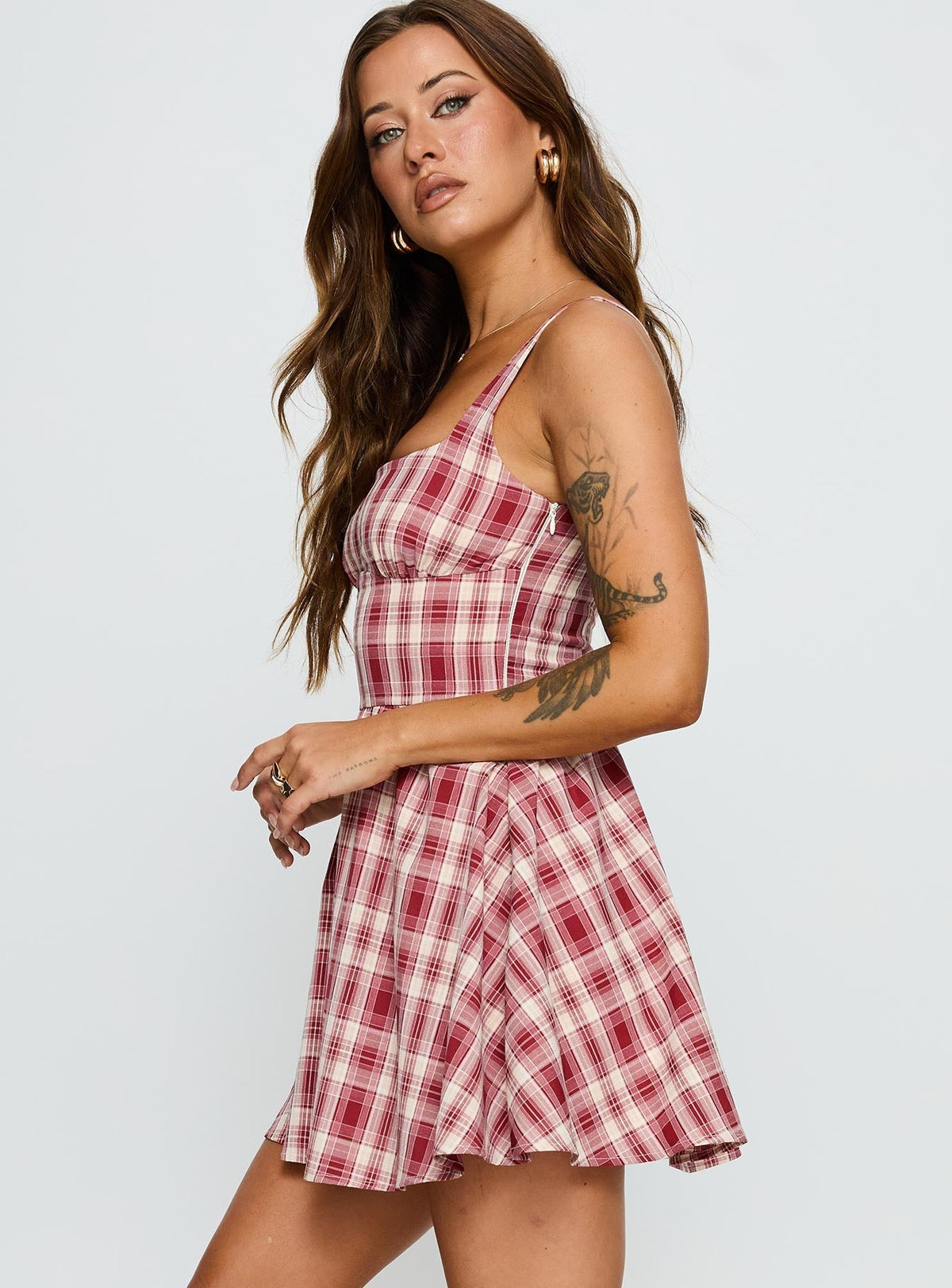 Ofeliah Mini Dress Red Check