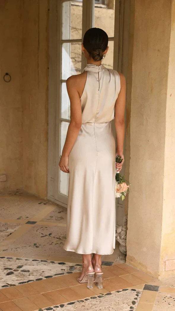 May Shiny Maxi Dress for Women Cocktail Hour Style