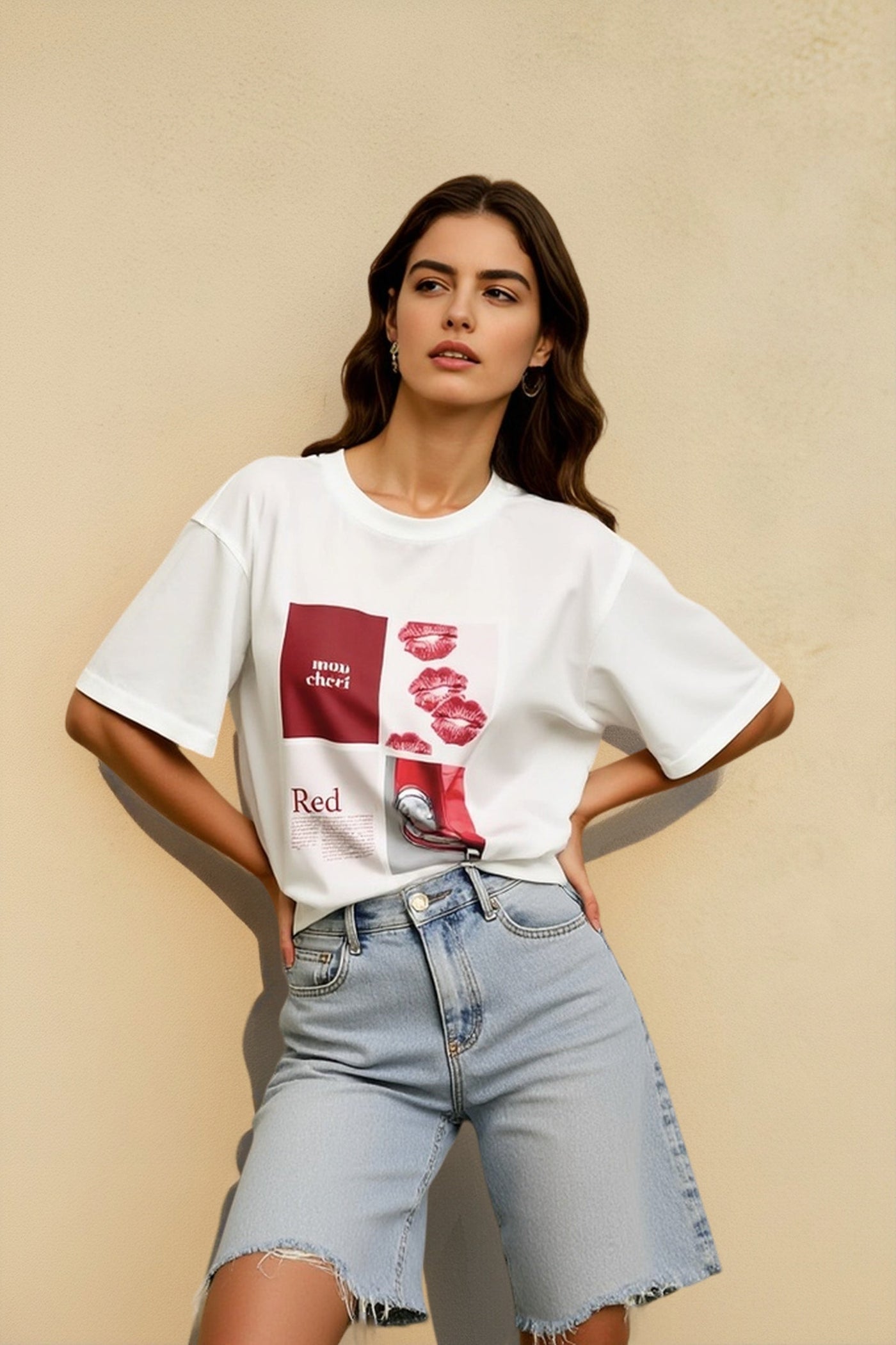 Abstract Print Slouchy T-shirts