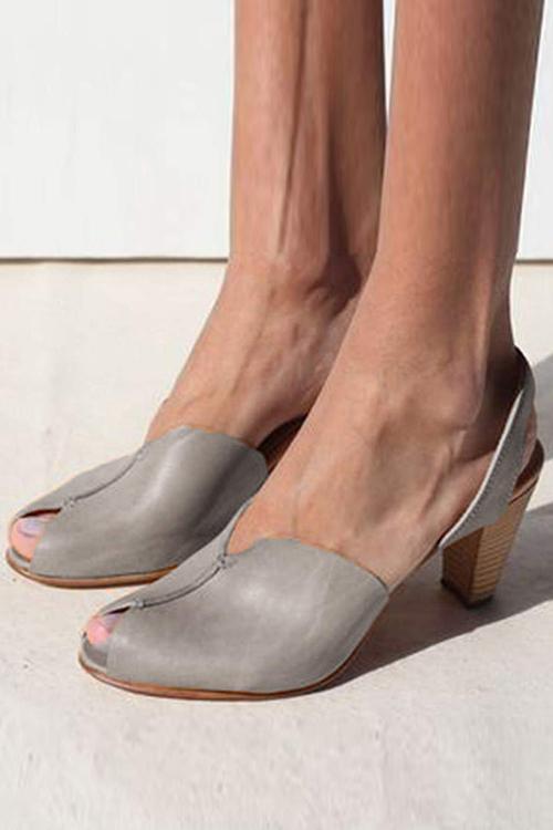 Plain Peep Toe Casual Date Sandals