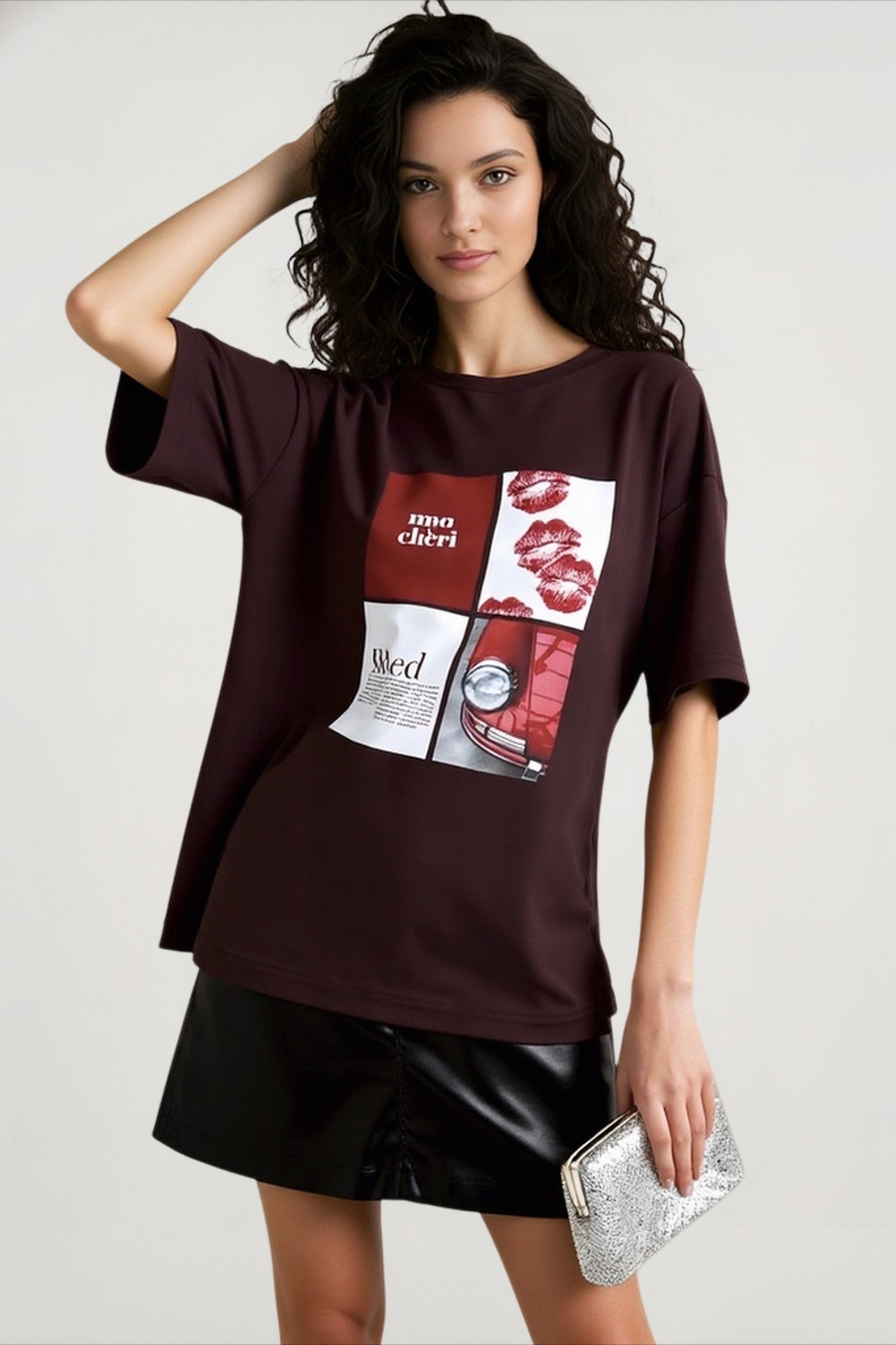 Letter Print Slouchy Top