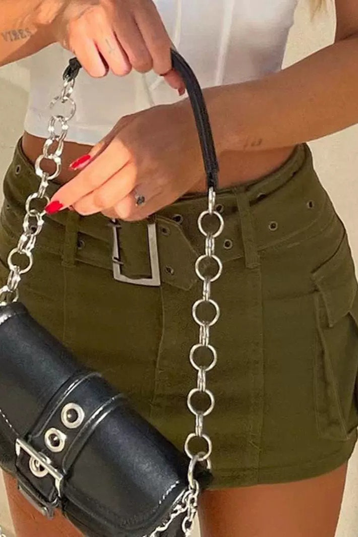 Cargo Pocket High Waist Bodycon Skirt