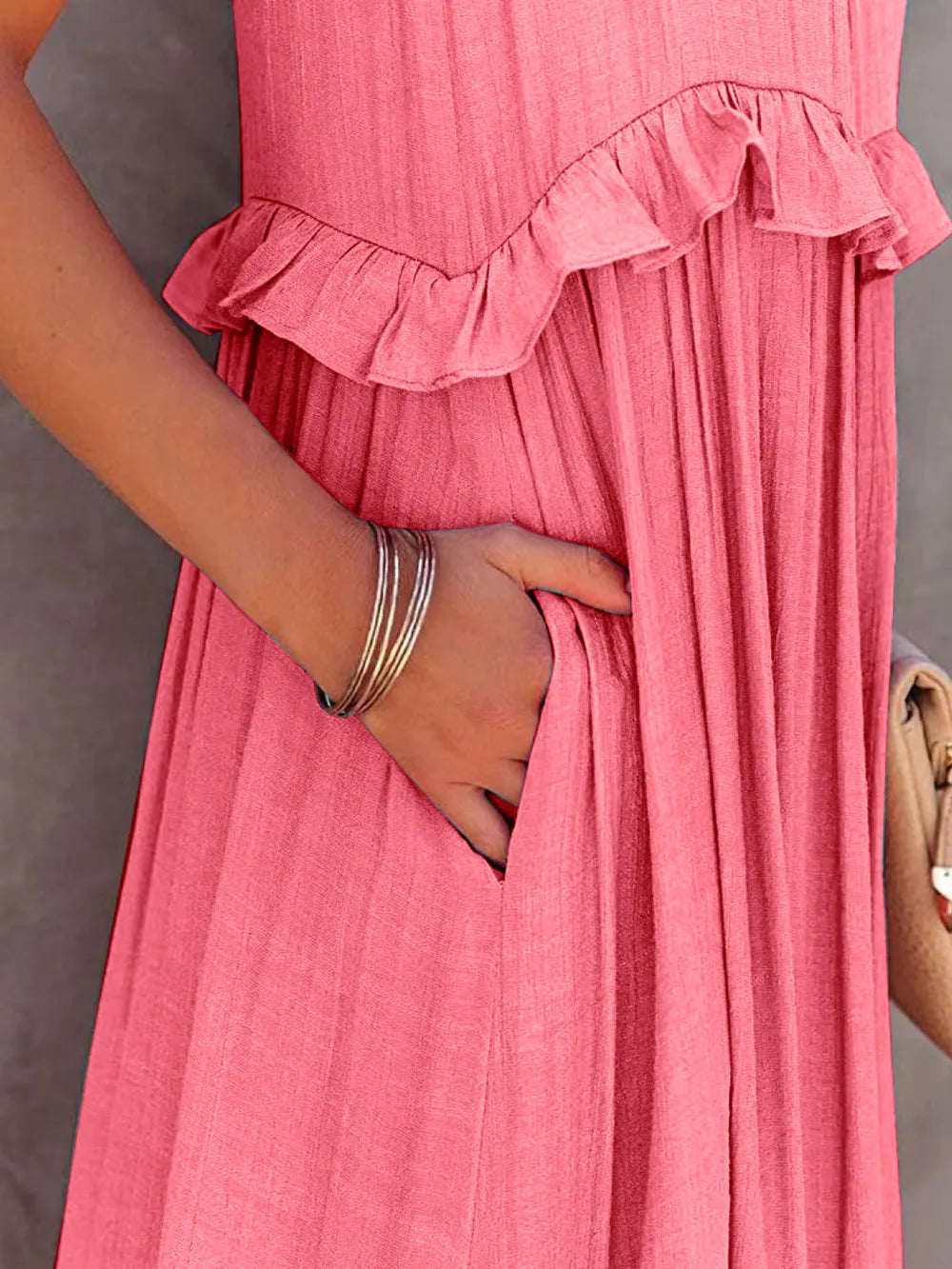 Halter Neck Sleeveless Tiered Ruffle Maxi Dress 2