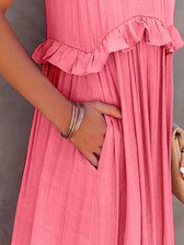 Halter Neck Sleeveless Tiered Ruffle Maxi Dress 2