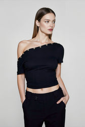 Off Shoulder Cinched T-shirts