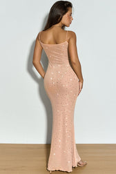 Rhinestone Mesh Spaghetti Strap Sequin Dress 3