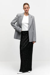 Glitter Sequin A-Line Midi Skirt