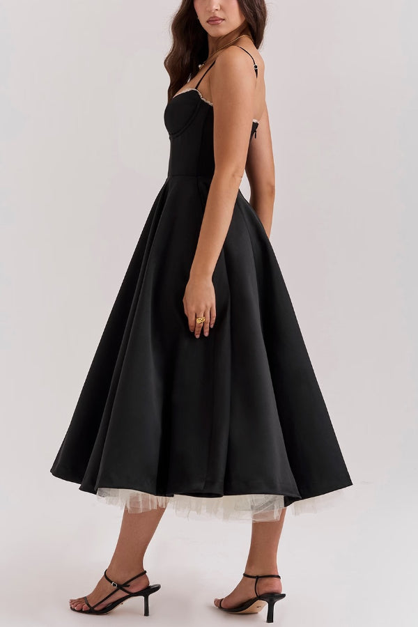 Lorraine Premium Strapless V Neck Sleeveless Tutu Maxi Dress Boutique Edit