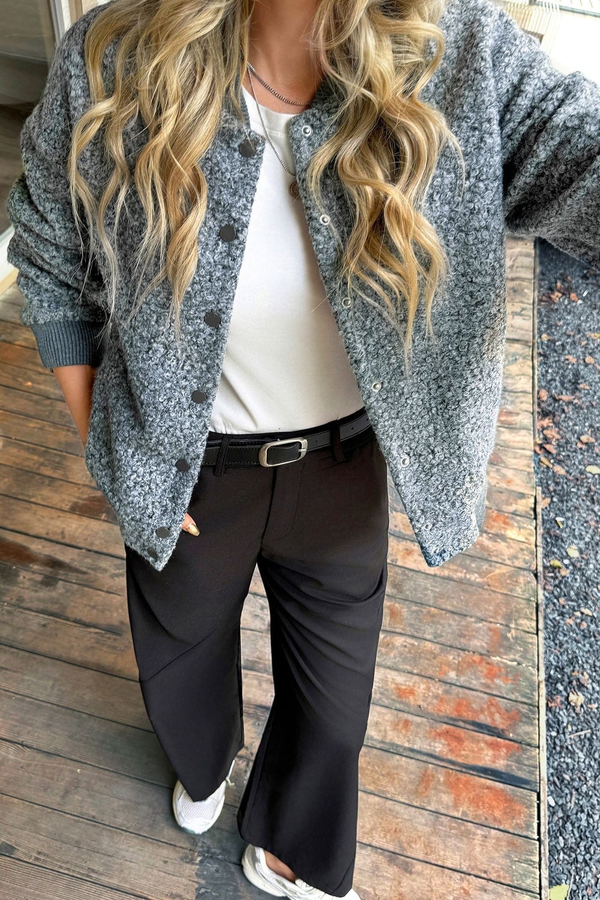 Holiday Style Long Sleeve Button Coat