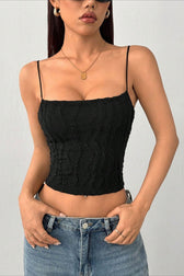 Backless Spaghetti Strap Fitted Crop Top