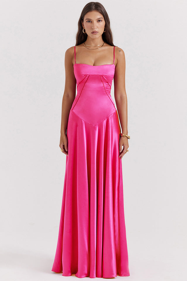 Anabella Black Lace Up Maxi Dress 10