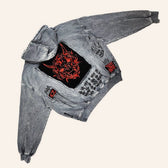 Heavy Washed Demon Print Hoodie