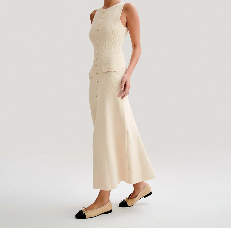 Hadassa Elegant Sleeveless Knit Dress for Women Date Night Outfit