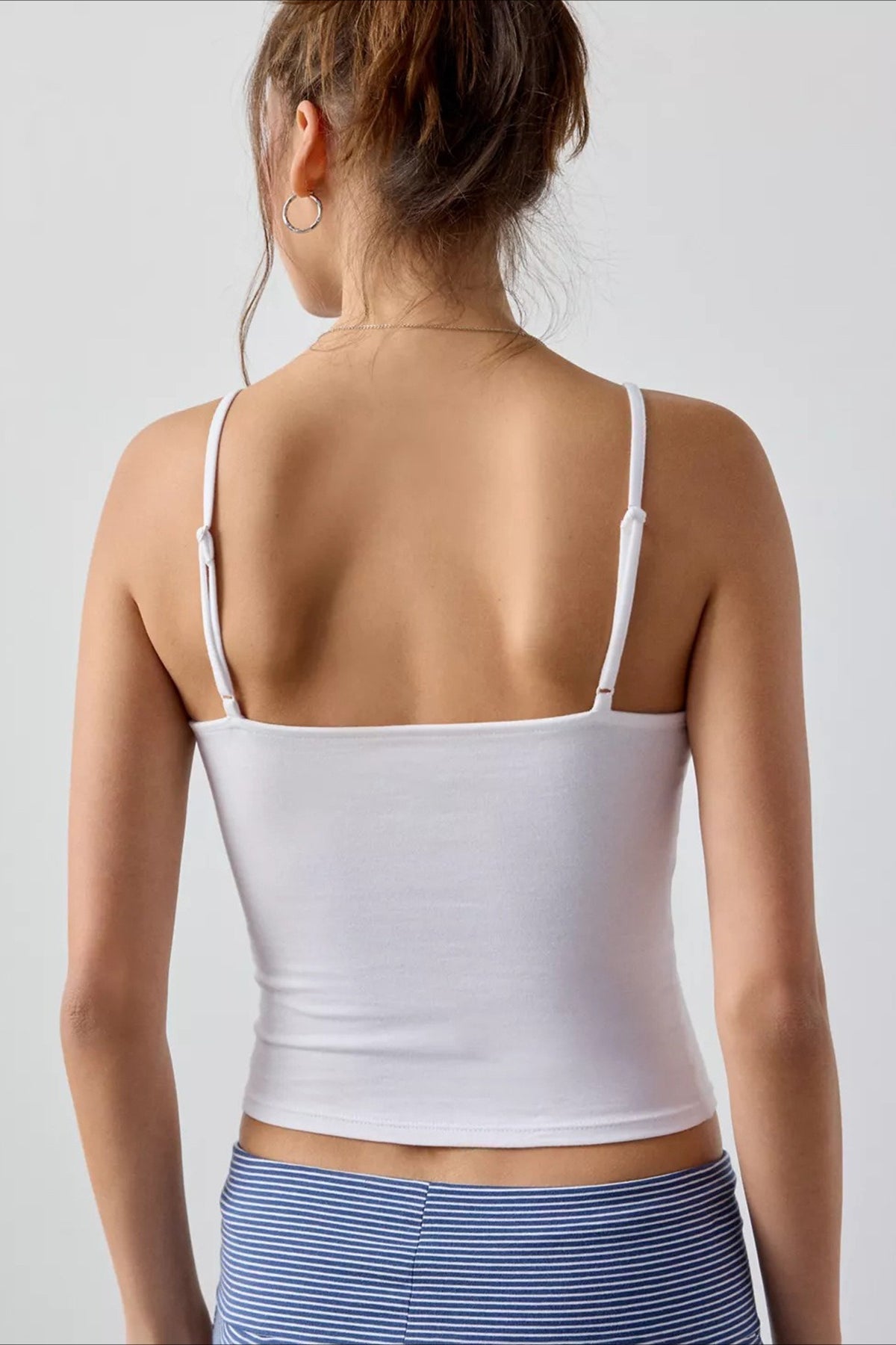 Crisscross V-Neck Ribbed Cami Top