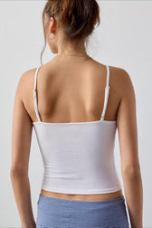 Crisscross V-Neck Ribbed Cami Top