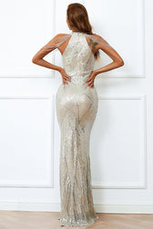Halter-Neck Sequin Dress