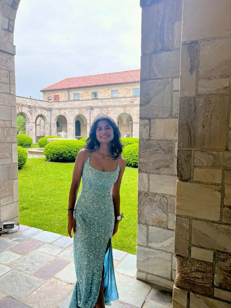 Sparkly Mermaid Prom Dress With Slit,Junior Prom Gown cc1312