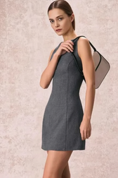 Sleeveless Cinched A Line Work Dress