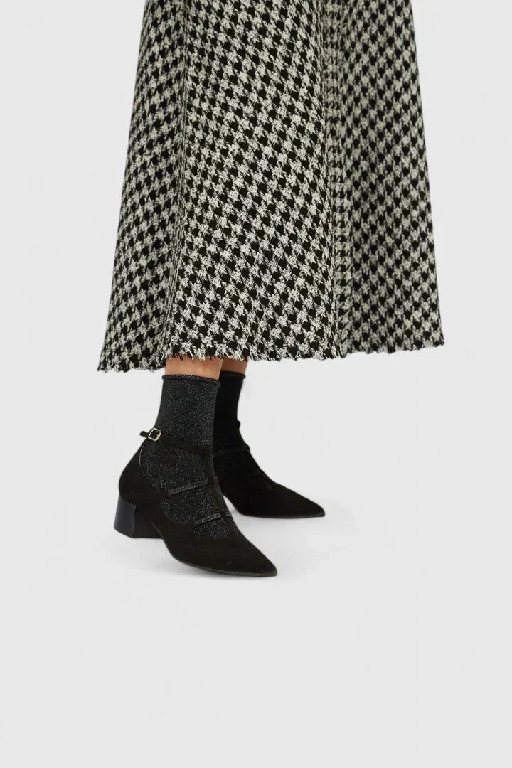Pointed Toe Caged Strap Low Heel Flats