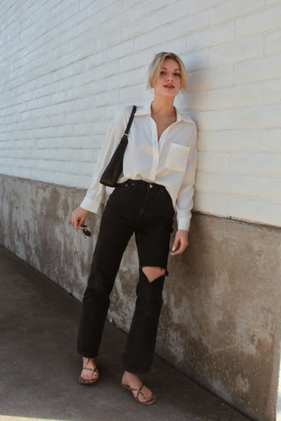 Silky White Button-Up Blouse