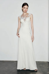 Cap Sleeve Applique Sheath Bohemian Lace Dress