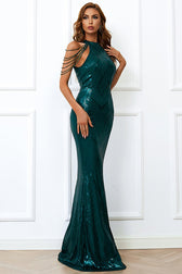 Halter-Neck Sequin Dress