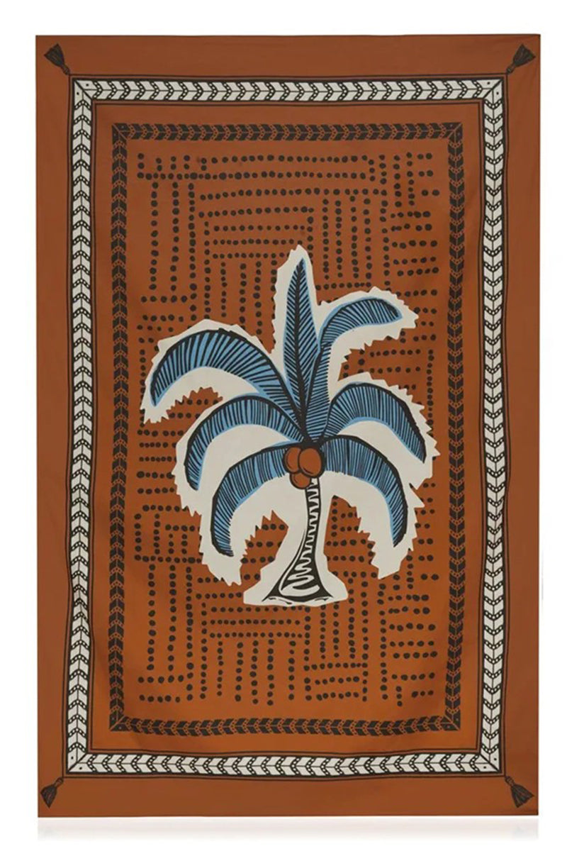 Coconut Tree Tropiacl Print Tied Detail One Piece Swimsuit With Cover Up