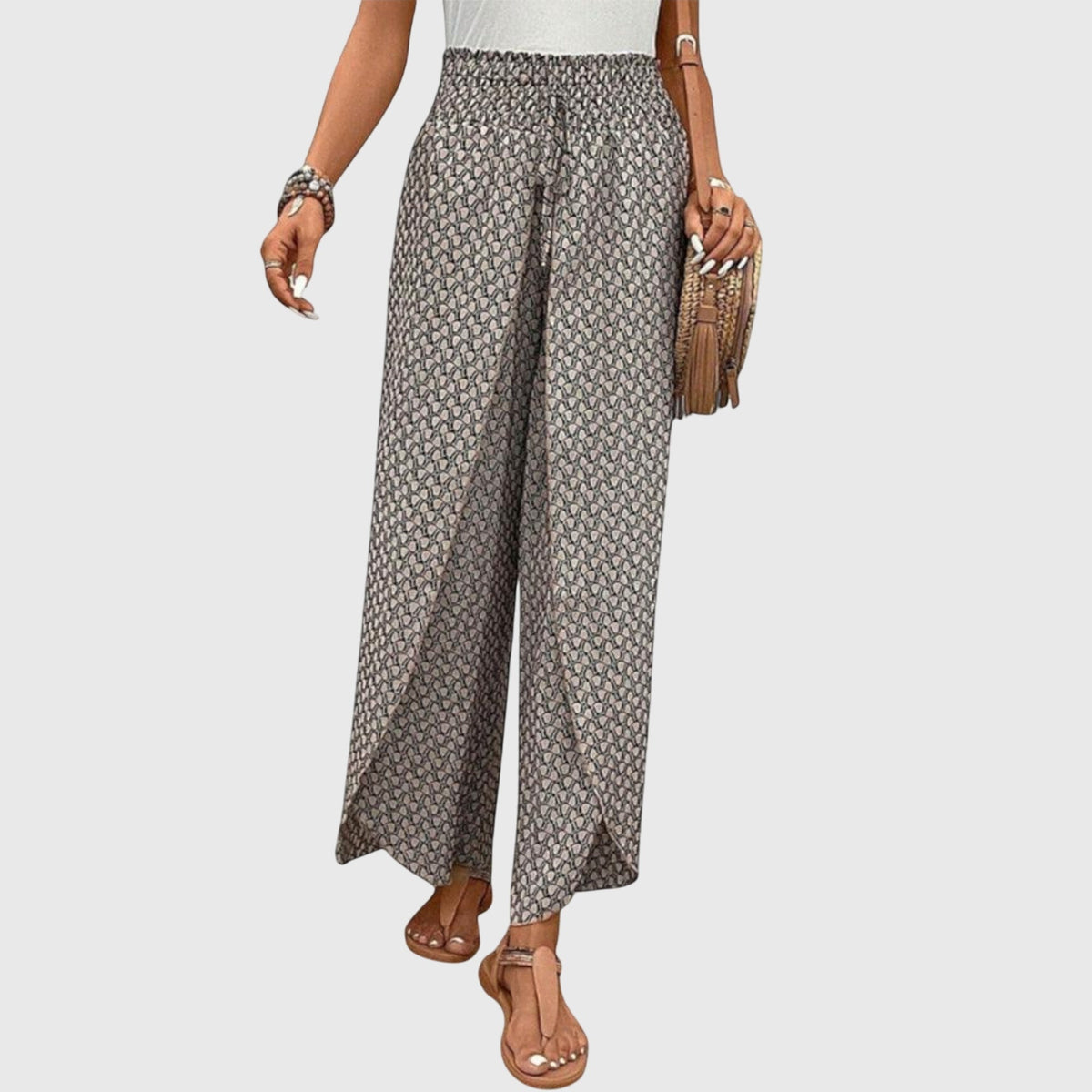 Floral Print High Waist Wide Leg Palazzo Pants