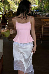 Lace Trim Fitted Cami Top