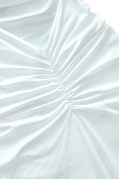 Solid Off Shoulder Ruched Formal Dress