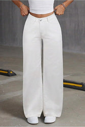 Y2K Bow Embroidered High Waist Straight Loose Jeans
