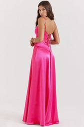Anabella Black Lace Up Maxi Dress 12