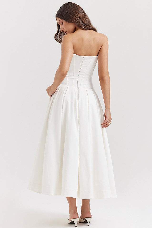 Black Lady Strapless Midi Dress