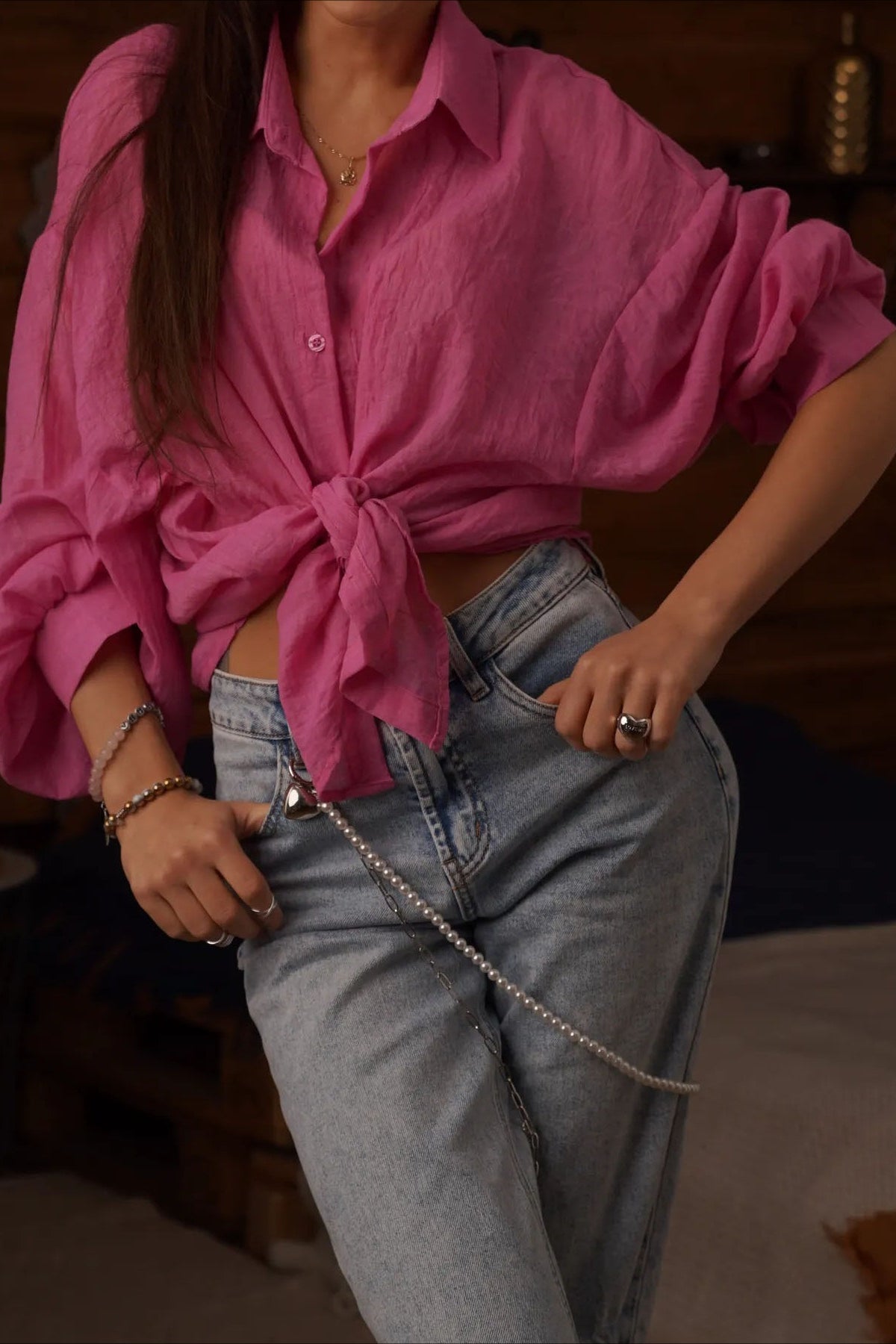 Classic Button Down Long Sleeve Top